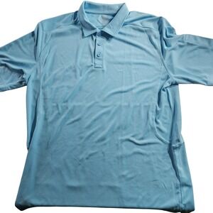 CQR Polo Shirt Mens XL Blue Performance Short‎ Sleeve Tagless Casual Golf Top